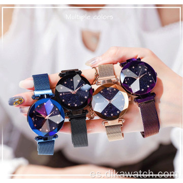 Reloj magnético de cielo estrellado para mujer, relojes de lujo para mujer, relojes de pulsera de cuarzo con diamantes de moda para mujer, reloj femenino Zegarek Damski